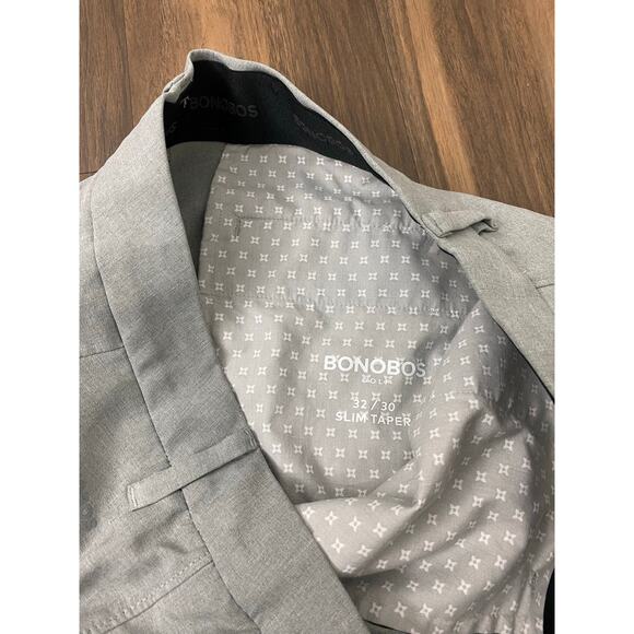 Men Bonobos Golf Slim Taper performance silver chino pants slacks, 32x30 - Picture 5 of 5